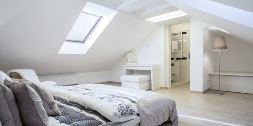 Modern loft conversion with velux windows